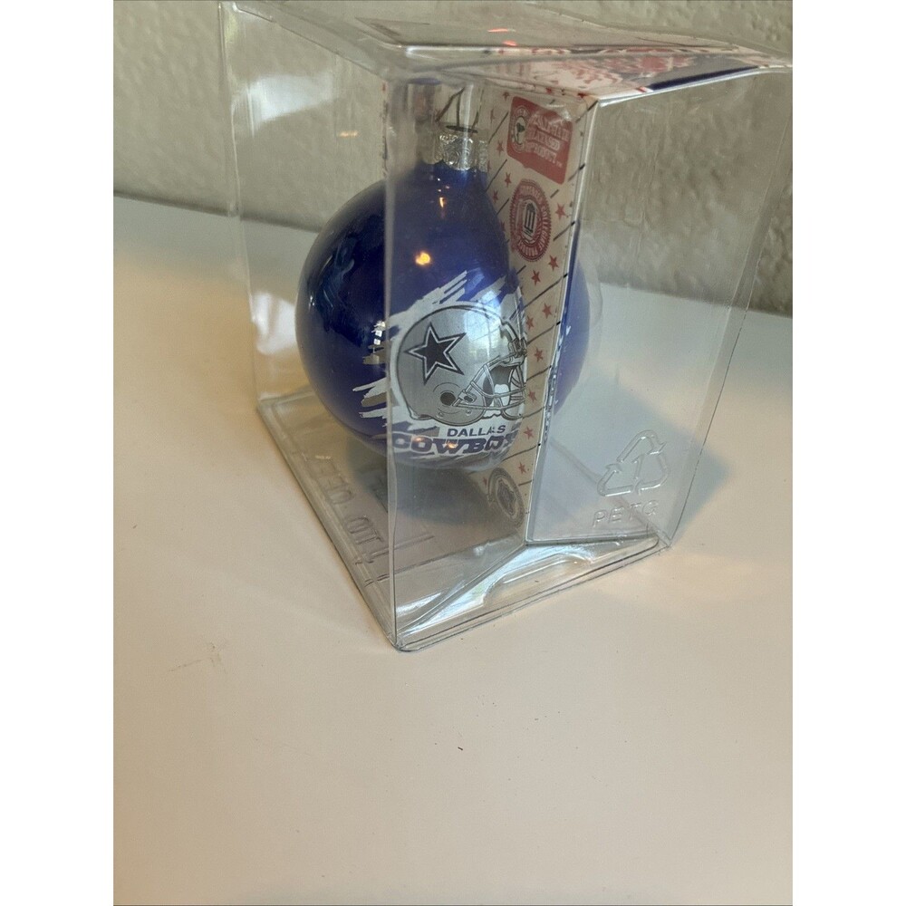 Vintage Topperscot Sports Collector Series NFL Dallas Cowboys Glass Ornament